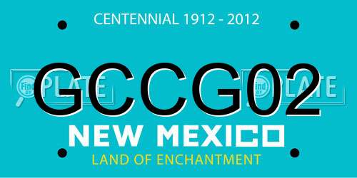 GCCG02 New Mexico License Plate