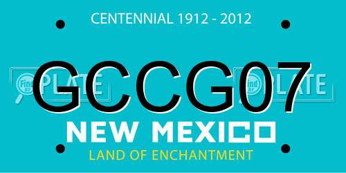GCCG07 New Mexico License Plate