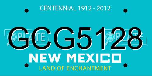 GCG5128 New Mexico License Plate
