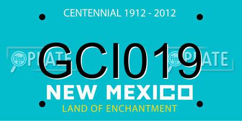 GCI019 New Mexico License Plate