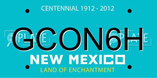 GCON6H New Mexico License Plate