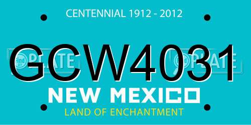 GCW4031 New Mexico License Plate