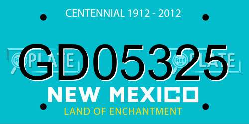 GD05325 New Mexico License Plate