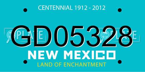 GD05328 New Mexico License Plate