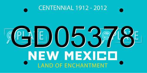 GD05378 New Mexico License Plate
