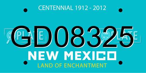 GD08325 New Mexico License Plate