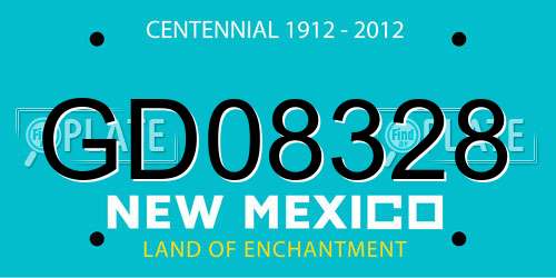 GD08328 New Mexico License Plate