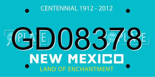 GD08378 New Mexico License Plate