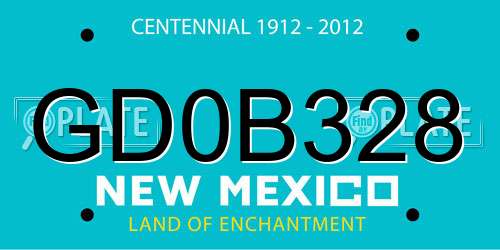 GD0B328 New Mexico License Plate