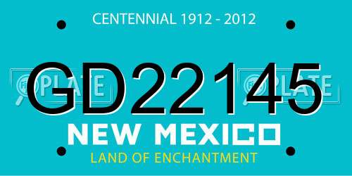GD22145 New Mexico License Plate