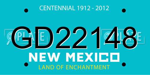 GD22148 New Mexico License Plate