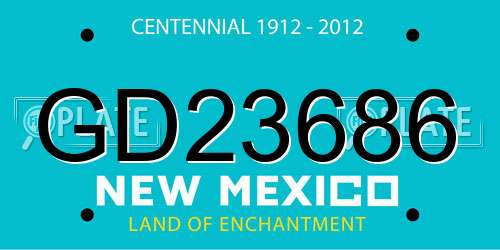 GD23686 New Mexico License Plate