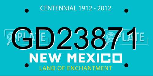 GD23871 New Mexico License Plate