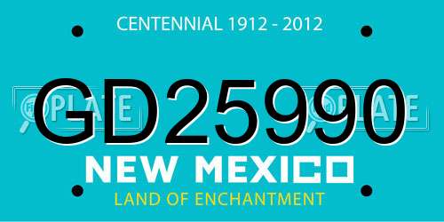 GD25990 New Mexico License Plate