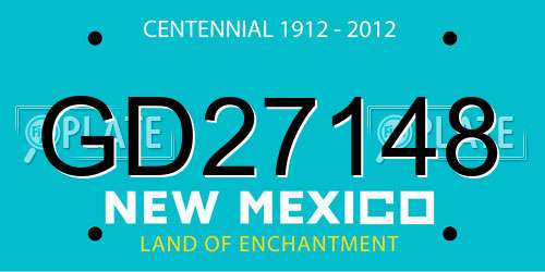 GD27148 New Mexico License Plate