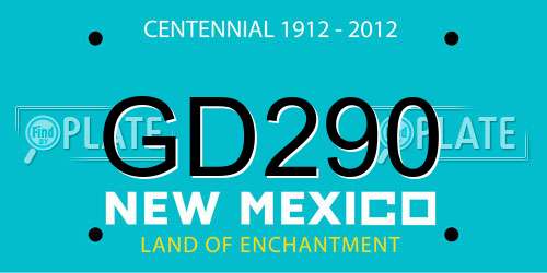 GD290 New Mexico License Plate