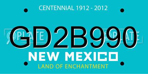 GD2B990 New Mexico License Plate