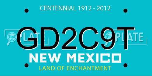 GD2C9T New Mexico License Plate