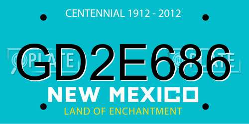 GD2E686 New Mexico License Plate
