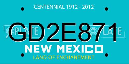 GD2E871 New Mexico License Plate