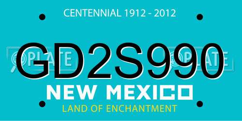 GD2S990 New Mexico License Plate
