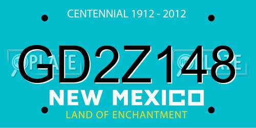 GD2Z148 New Mexico License Plate