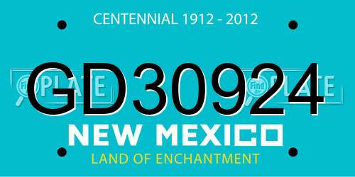 GD30924 New Mexico License Plate