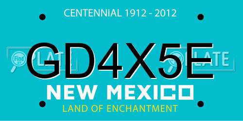 GD4X5E New Mexico License Plate