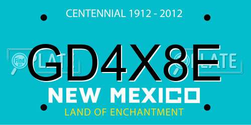 GD4X8E New Mexico License Plate