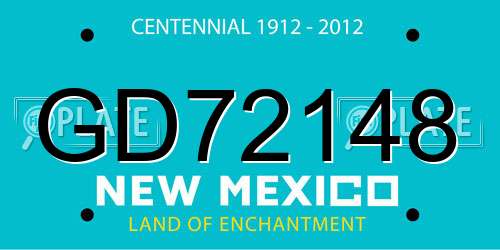 GD72148 New Mexico License Plate