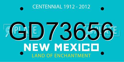 GD73656 New Mexico License Plate