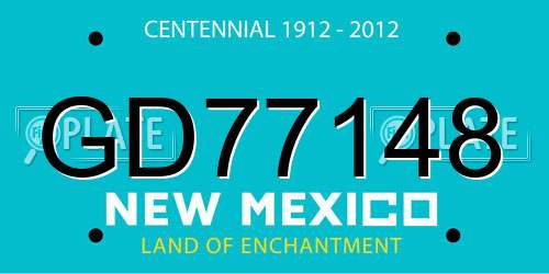 GD77148 New Mexico License Plate