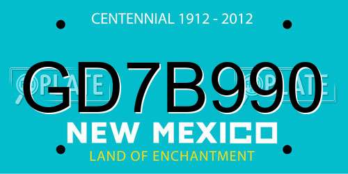GD7B990 New Mexico License Plate