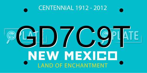 GD7C9T New Mexico License Plate