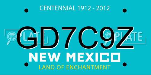GD7C9Z New Mexico License Plate