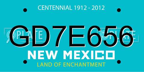 GD7E656 New Mexico License Plate