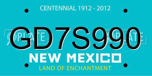 GD7S990 New Mexico License Plate