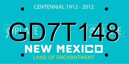 GD7T148 New Mexico License Plate