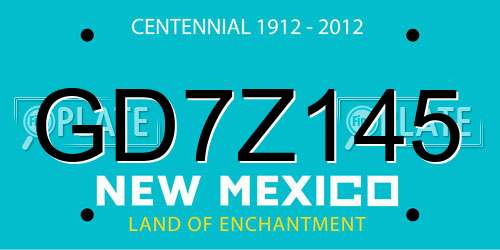 GD7Z145 New Mexico License Plate
