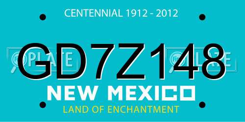 GD7Z148 New Mexico License Plate