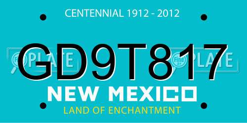 GD9T817 New Mexico License Plate