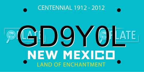 GD9Y0L New Mexico License Plate