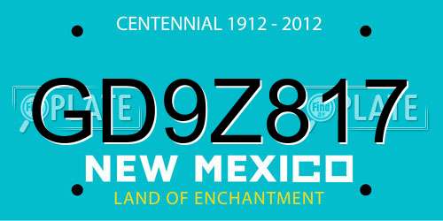 GD9Z817 New Mexico License Plate