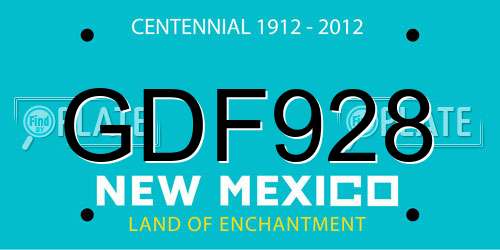 GDF928 New Mexico License Plate