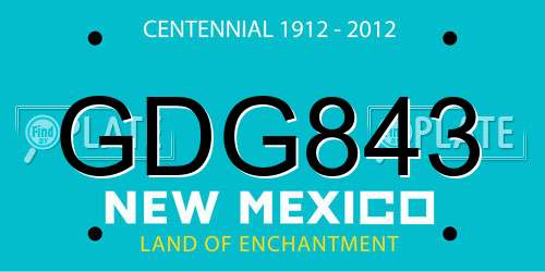 GDG843 New Mexico License Plate