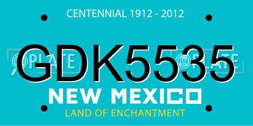 GDK5535 New Mexico License Plate