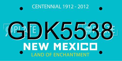 GDK5538 New Mexico License Plate