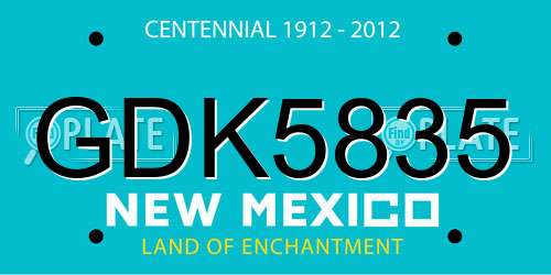 GDK5835 New Mexico License Plate