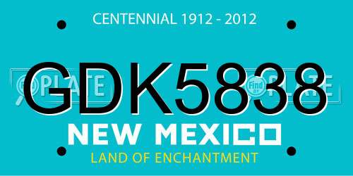 GDK5838 New Mexico License Plate