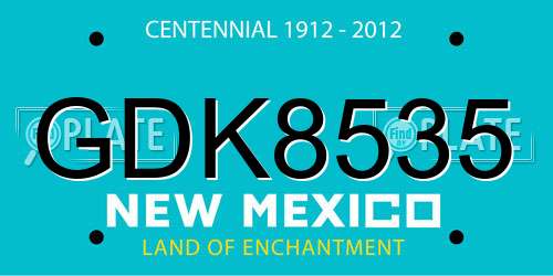 GDK8535 New Mexico License Plate